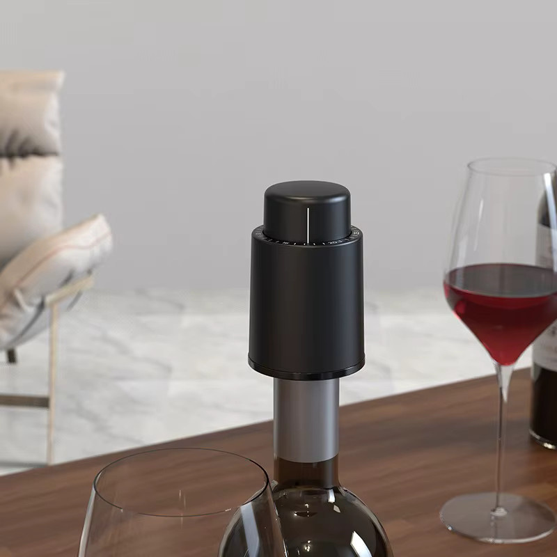 Vakuumversiegelte Weinflaschenverschlüsse in Schwarz aus Kunststoff, auslaufsichere Aufbewahrungsstopper für Wein - Bild 2