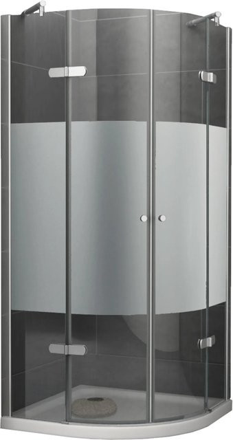 Dein Bau Projekt Duschkabine Viertelkreis Quadrant Teilsatinierte Glasdusche B: 100 cm, T: 190 cm, H: 100 cm - Bild 1