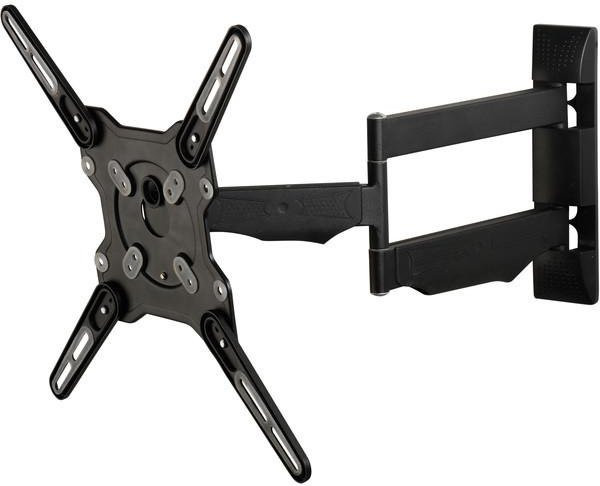 Voll bewegliche TV Wandhalterung in Titan für Bildschirme bis 55 Zoll, VESA 400x400 mm, max. 40 kg, Farbe: Schwarz - Bild 1