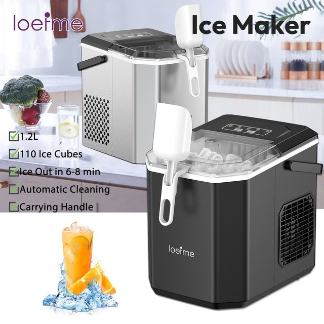 Loefme Vollautomatischer kugelförmiger Eisbereiter für den Desktop in Schwarz mit 12 kg Kapazität pro 24 Stunden und automatischer Reinigungsfunktion - Bild 1