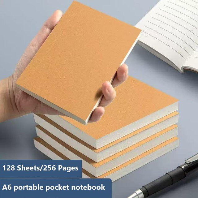 Set aus 3 Vintage-Notizbüchern aus Kraftpapier in A6 mit 128 Blatt, braun, verschiedene Innengestaltungen (leer, kariert, liniert) - Bild 1