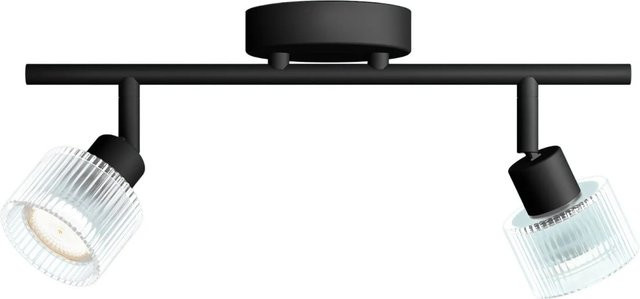 Philips LED-Spot Horen 2-flammig für Wand- und Deckenmontage in Schwarz mit verstellbarem Glas und austauschbaren Leuchtmitteln - Bild 1