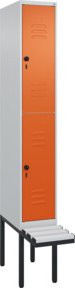 C+P Doppelstock-Spind Classic PLUS Sitzbank mit 1 Abteil und Sicherheits-Drehriegel, Kunststoff-Sitzfläche, B/T/H: 212,0 x 30,0 x 81,5 cm - Bild 1