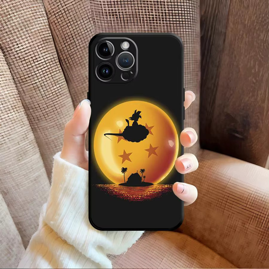 Handyhülle Dragon Ball Design in Schwarz für iPhone Modelle Schwarz Weiche Handyhülle - Bild 2