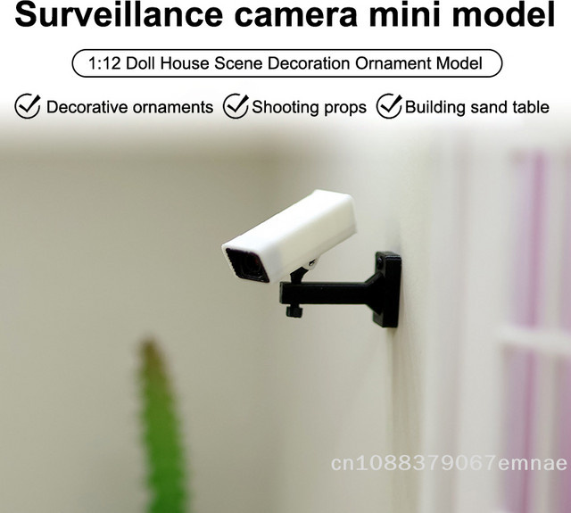 ZYAS Mini-Überwachungskamera-Modell, Puppenhaus-Dekorationszubehör, 1/12 - Bild 1