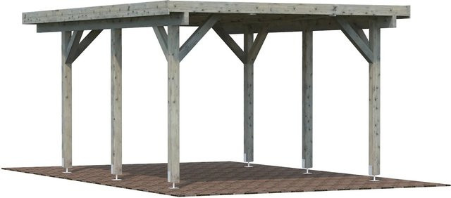 Palmako Einzelcarport Karl aus Fichtenholz in Grau mit Satteldach, Breite: 360 cm, Tiefe: 512 cm - Bild 1