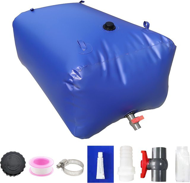 Aimo Wasserspeicherblase in Blau, faltbarer tragbarer Wassertank aus PVC mit 400 l Kapazität für Camping und Garten - Bild 1
