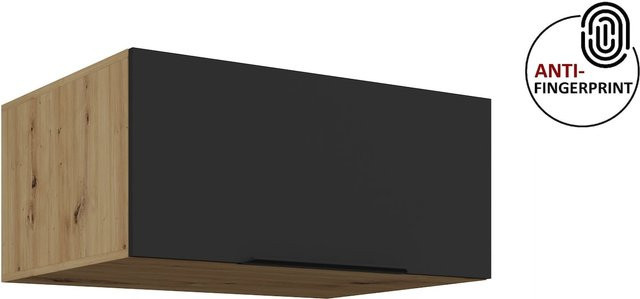 Küchen Aufsatzschrank ARIA Schwarz matt Wandmontage Breite: 80 cm - Bild 1