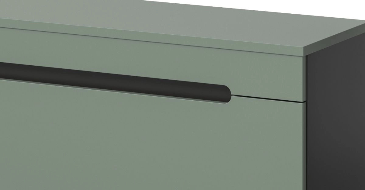 Inn.Furn Wohnwand Cooper in Salbei und Grau mit Vitrine und Lowboard, Breite: 221 cm - Bild 3