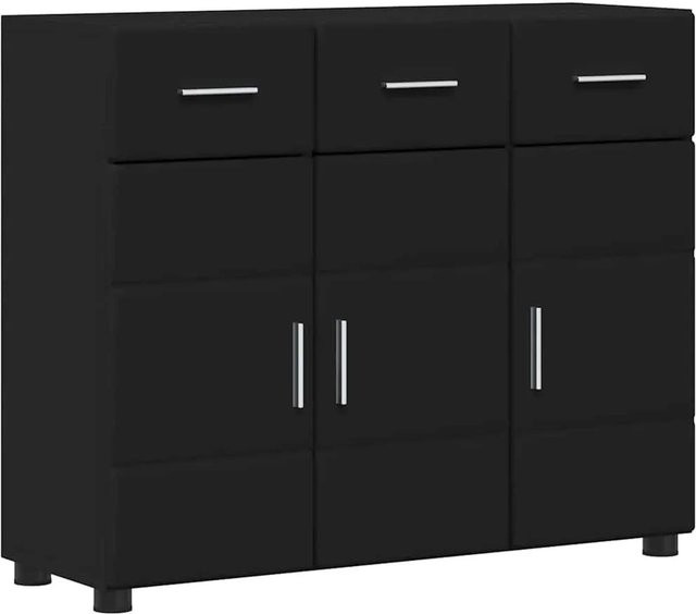 vidaXL Sideboard FLORIN in Schwarz, modernes Sideboard aus Holzwerkstoff, B/T/H: 88,5 x 30,5 x 73 cm - Bild 1