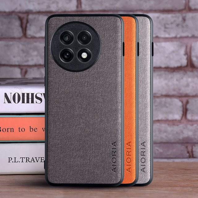 OnePlus 13R Schutzhülle aus Soft TPU und Textil-Leder in Rot - Bild 1