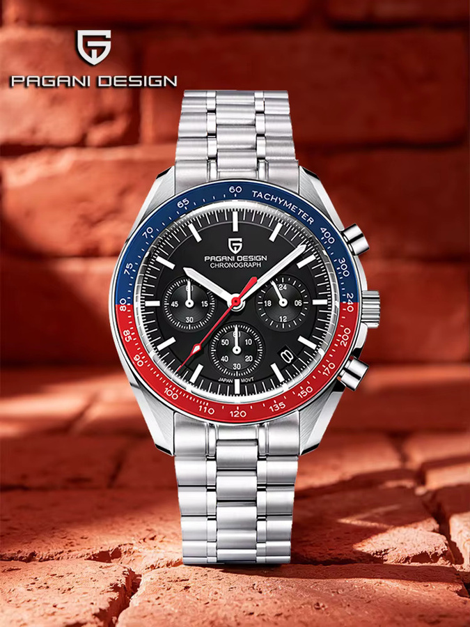 Pagani Design Chronograph, Quarz, Edelstahl, Bicolor, Blau, Herren - Bild 4