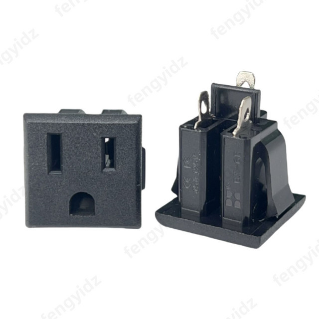 Fengyidz 10er Set SS-6B 3Pin Amerikanische Steckdose 15A 250V AC in Schwarz - Bild 1