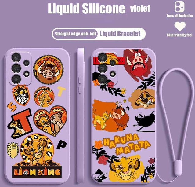 Samsung Handyhülle aus Flüssigkautschuk mit Der König der Löwen Simba Design für verschiedene Modelle wie A73 A72 A71 A60 A57 A56 A55 A54 A53 A52 A36 A34 A32 A26 A17 - Bild 1