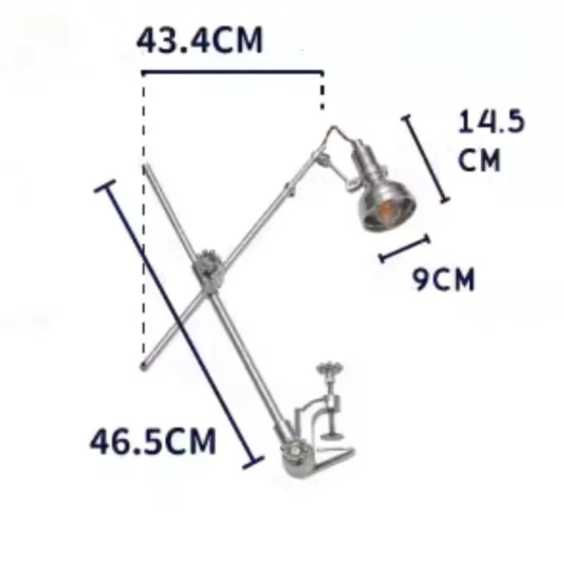 JIANKEXING Multifunktions-Klapptischlampe aus Aluminium im Industriestil, Farbe: Silber - Bild 5
