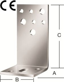 VORMANN Pfostenhalter aus feuerverzinktem Stahl für Pfosten bis 70 mm, Silber - Bild 1