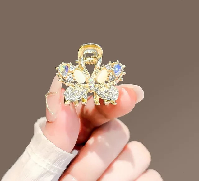 HIYAYZ Haarspange Schmetterling mit Opal Strass, Damen - Bild 1