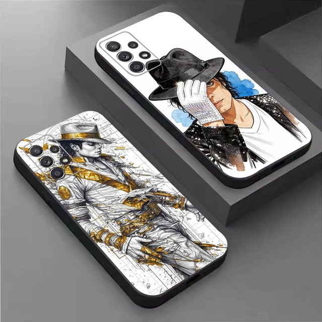 Handyhülle King of Pop Michael Jackson für Samsung Galaxy S26 S25 S24 S22 S21 S20 S10 S9 S8 S7 S6 Ultra Plus FE Lite in Schwarz - Bild 1