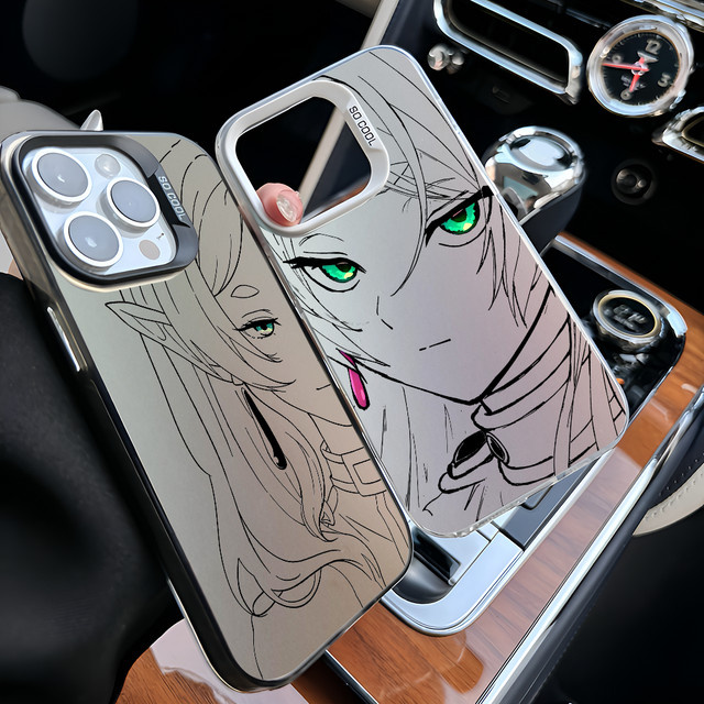 Stoßfeste Handyhülle im Japan Anime Design Frieren für iPhone 11 bis iPhone 16 Pro Max mit matter Oberfläche - Bild 1