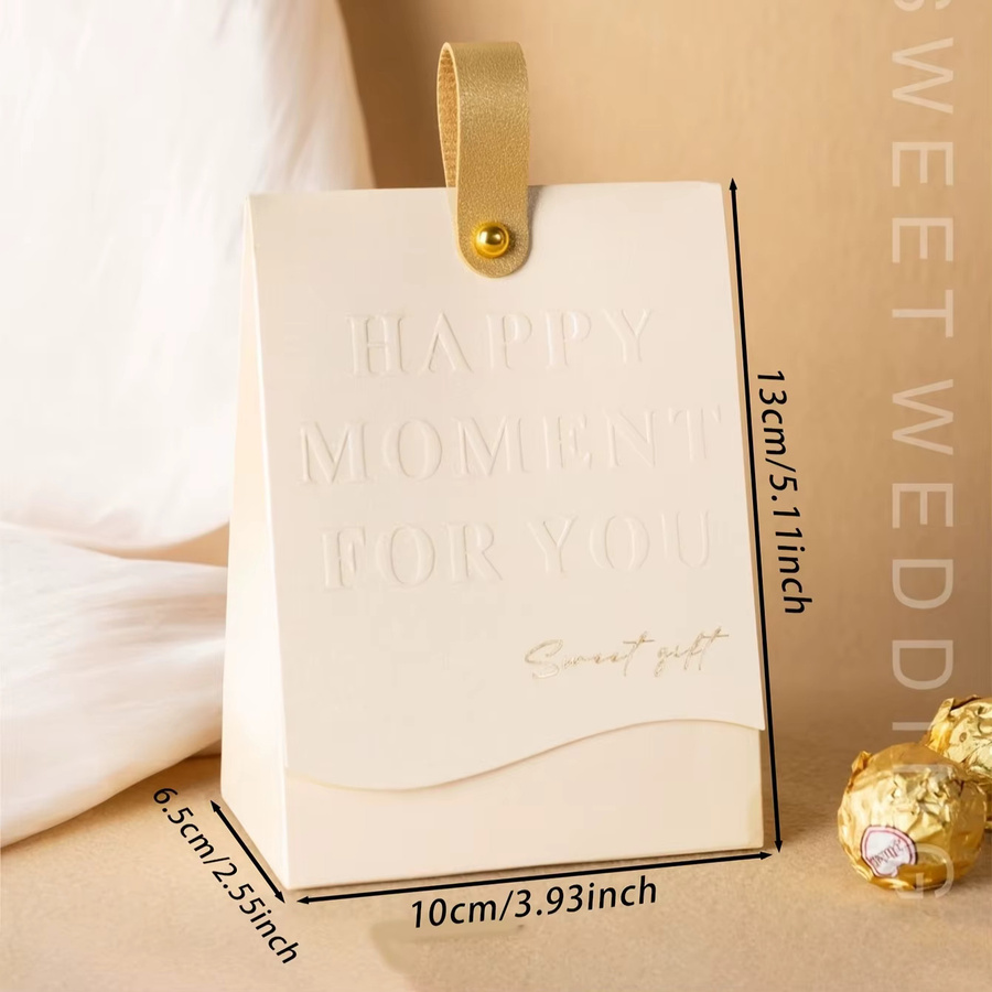 10 Stück elegante Kunstleder-Geschenkboxen in Gold für Hochzeiten und Partys - Bild 2