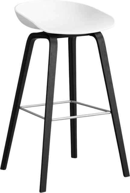 HAY About A Stool AAS 32 Hocker in Weiß mit Eichenholz oder Walnussholz und Polypropylen - Bild 1