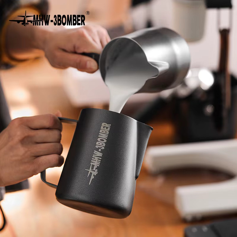 MHW-3BOMBER 3.0 Milchaufschäumkännchen aus Edelstahl für Latte Art und Espresso, 450 ml, Silber oder Schwarz - Bild 3