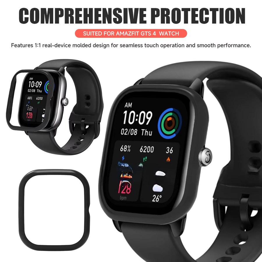 CAOWTAN Schutzhülle für Amazfit GTS 4 Mini, Silikon, Schwarz, Unisex - Bild 3