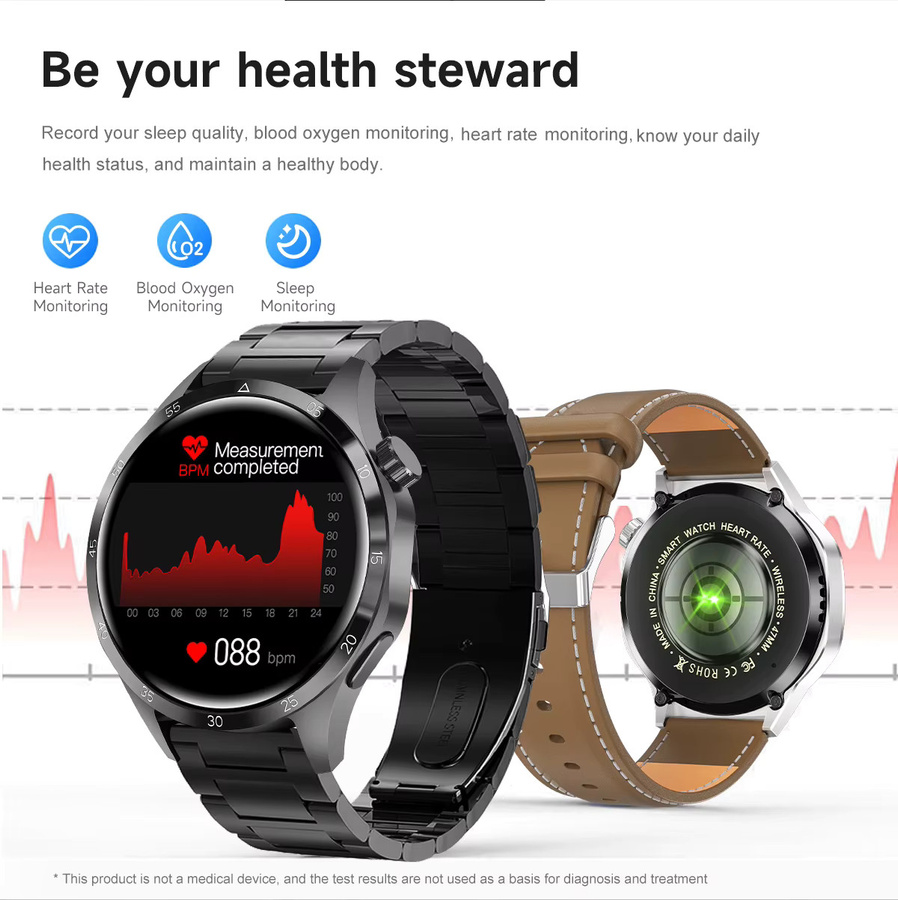 ChiBear Smartwatch, GPS, Herren, Schwarz, Silikon, Rund - Bild 2