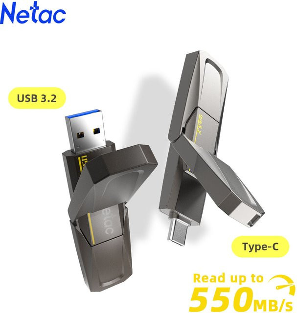 Netac US5 Solid State USB-Laufwerk USB 3.2 Gen2 Typ C mit bis zu 550 MB/s - Bild 1