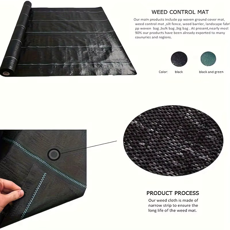 10er Set Unkrautvlies Schwarz Wasserdurchlässig und Atmungsaktiv als Grasabdeckmatte zur Gartenpflege - Bild 3