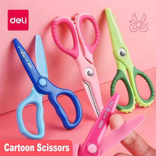 Deli Kinder-Sicherheitsschere in Pink mit abgerundeter Spitze und Edelstahlklingen für Kleinkinder und Bastelarbeiten - Bild 1