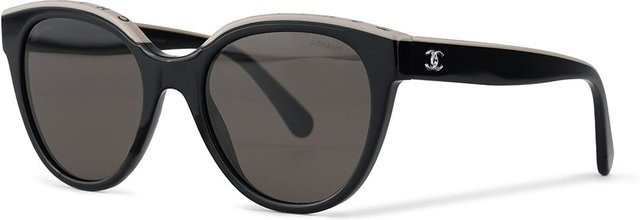 Chanel Schmetterlingssonnenbrille, Schwarz, Beige, Braun, Unisex - Bild 1