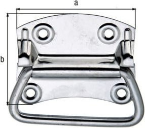 GAH Alberts Kistengriff für Koffer aus Edelstahl in Silber, B: 80 mm, H: 92 mm, S: 1, Dicke: 2 mm - Bild 1
