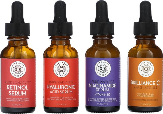 Pure Body Naturals Gesichtsserum-Set, 4-teilig, 30 ml, Unisex - Bild 1