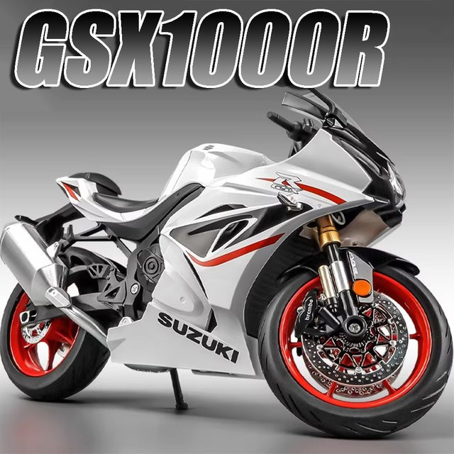 MAKEDA Suzuki GSX-1000R Hayabusa Motorrad, Modell, 1:9, Metall, Blau - Bild 1