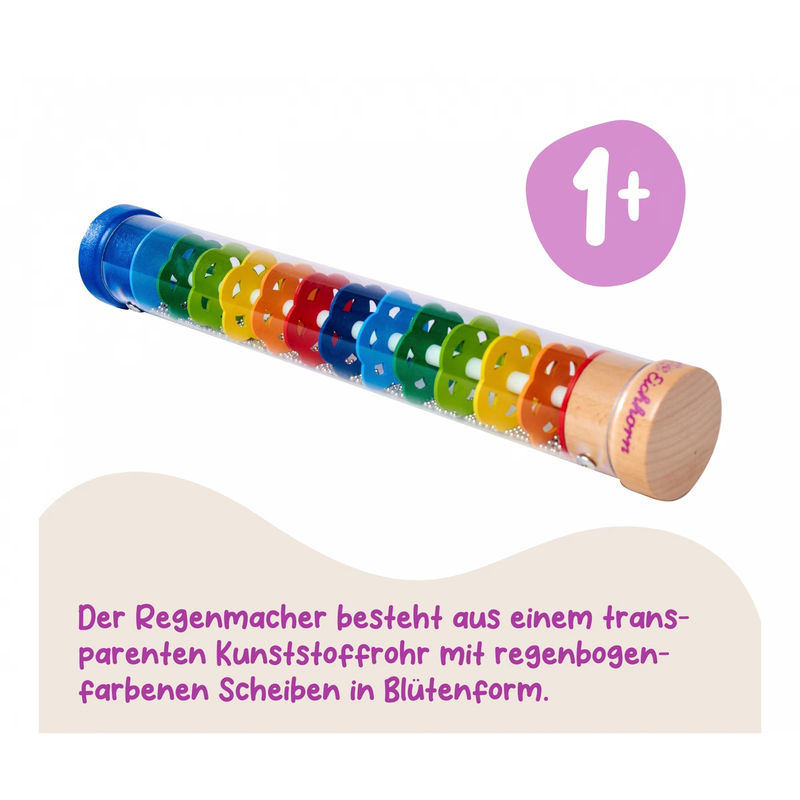 Eichhorn Regenmacher für Kinder aus Holz und Kunststoff in Regenbogenfarben - Bild 5