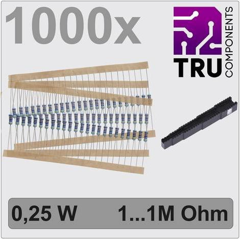 TRU COMPONENTS Metallschicht-Widerstand Sortiment axial bedrahtet 0207 0.25W 1% Multicolor TC-12888456 T22P037 - Bild 1