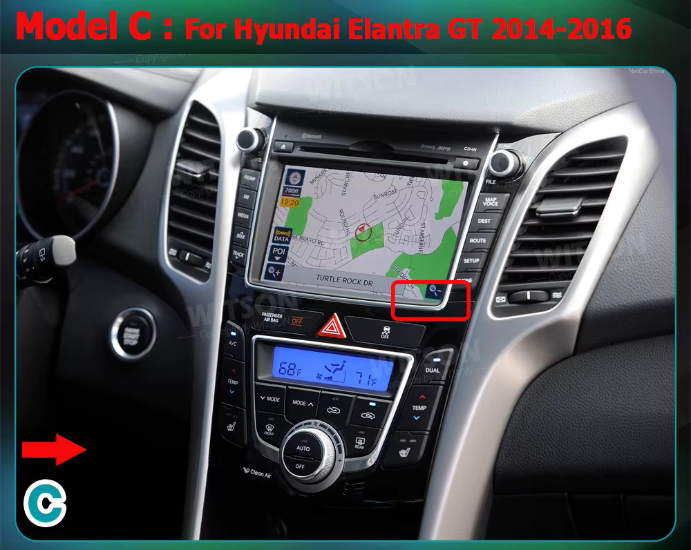 WITSON Android Auto Radio mit GPS, CarPlay, Wi-Fi und Bluetooth für Hyundai I30 und Elantra GT, Schwarz - Bild 5