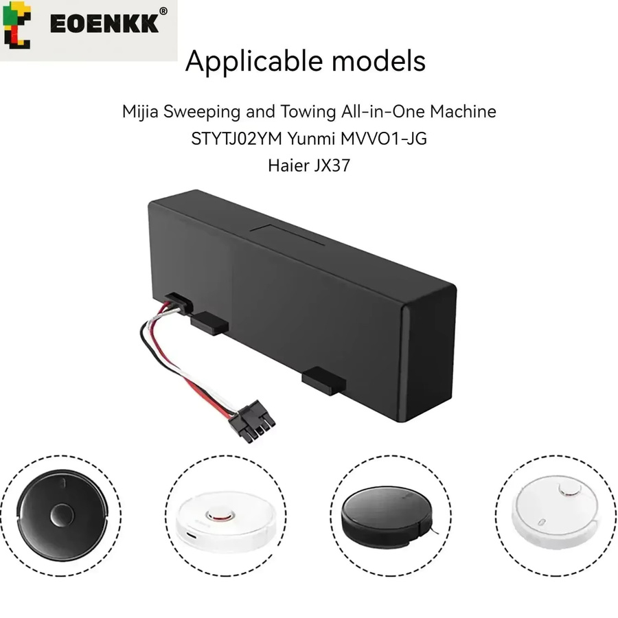 Wiederaufladbarer 18650-Akku 14,8 V für Xiaomi 2S Mijia STYTJ02YM Kehr- und Wischroboter sowie Haier JX37 Staubsauger in Schwarz - Bild 5