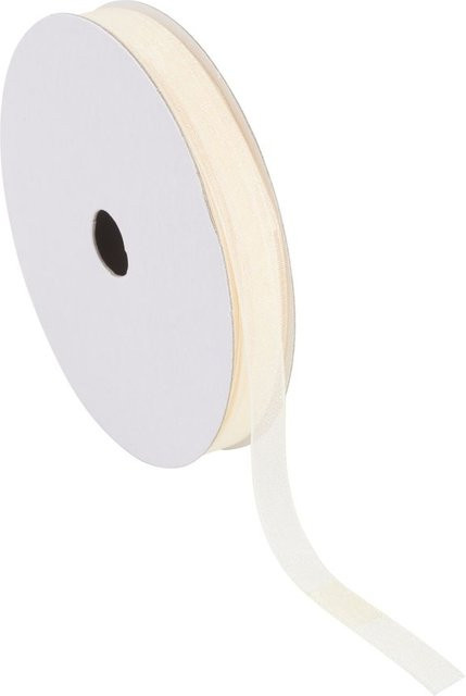 HobbyFun Organzaband aus Polyamid in Beige, Breite: 0,6 cm - Bild 1