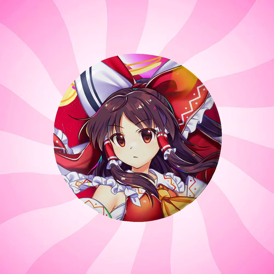 Bilibili Anstecknadel Reimu Hakurei Anime, Runde Brosche - Bild 6