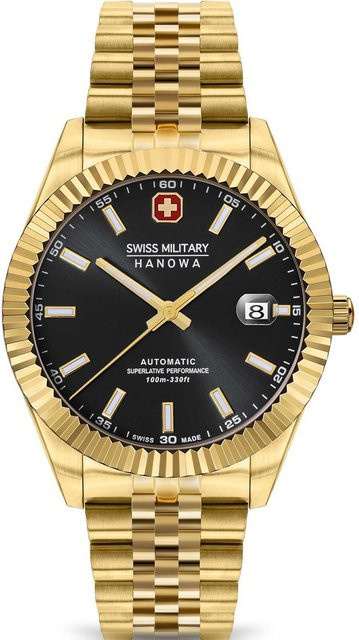 Swiss Military Hanowa Herrenuhr Automatik, Edelstahl, 41 mm, Schwarz, 10 ATM - Bild 1