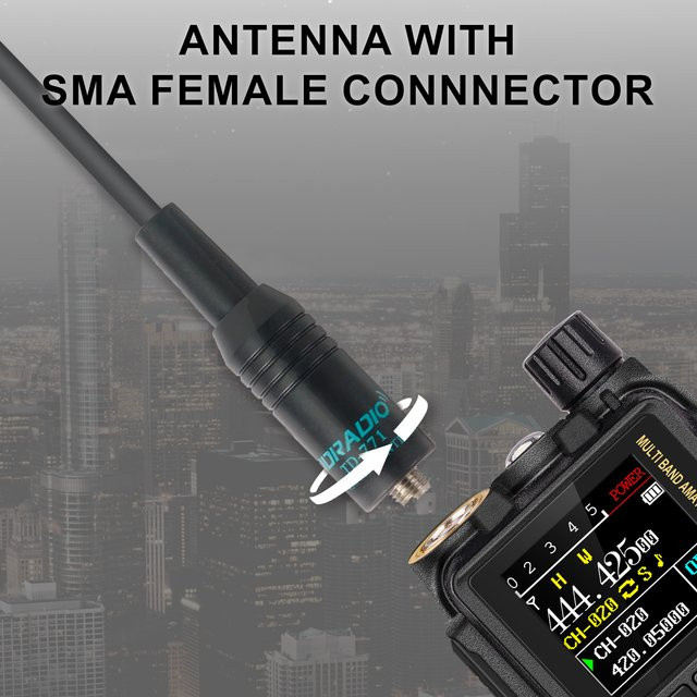 TIDRADIO TD-771 Walkie-Talkie Zubehör VHF/UHF 144/430MHz Amateurfunk-Antenne in Schwarz für BaoFeng UV-5R, 5RM, 5RX und TD-H8 - Bild 1