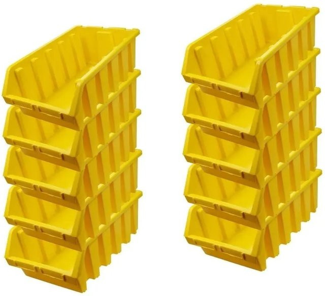 PROREGAL SuperSparSet 10x Sichtlagerboxen aus Polypropylen in Gelb, H x B x T: 18,7 x 33,3 x 50 cm - Bild 1