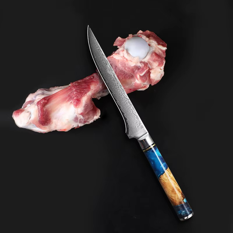 JUMCSONG Entbeinungsmesser mit Harzgriff in Mehrfarbig, 6,5 Zoll, scharfes Fleischmesser zum Schneiden und Schlachten von Schafsfleisch - Bild 2