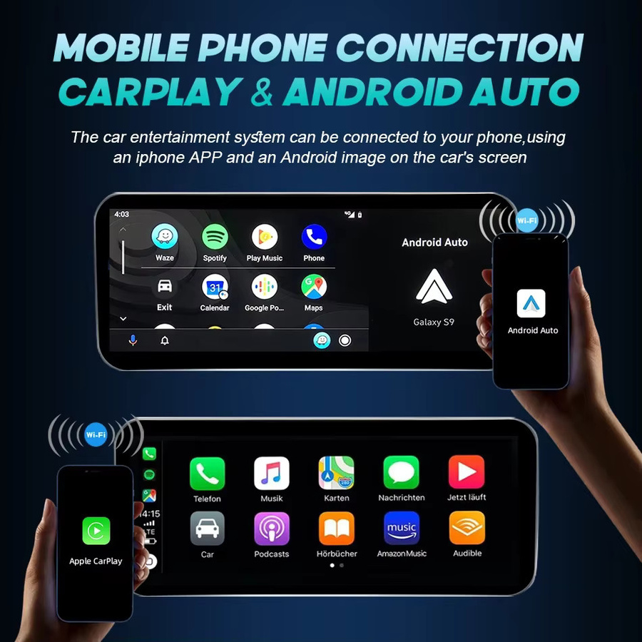 Nunoo Android 14 Autoradio für Audi A6 A7 C7 (2012-2018) mit Wireless CarPlay, GPS und Wi-Fi, Multimedia Stereo Kopfgerät in Schwarz - Bild 3