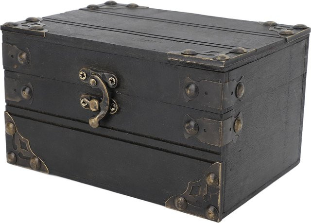 KONNWEI Retro Schmuckschatulle aus Holz im Vintage Design als Aufbewahrungsbox und Organizer - Bild 1