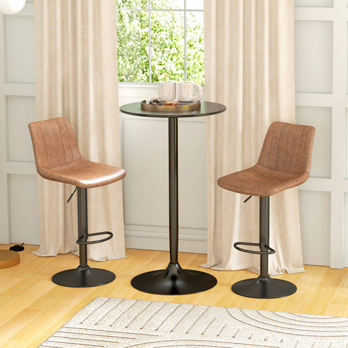 HOMCOM Bartisch rund in Schwarz mit Glasplatte und Metallgestell, B/T/H: 60 x 60 x 102 cm - Bild 2