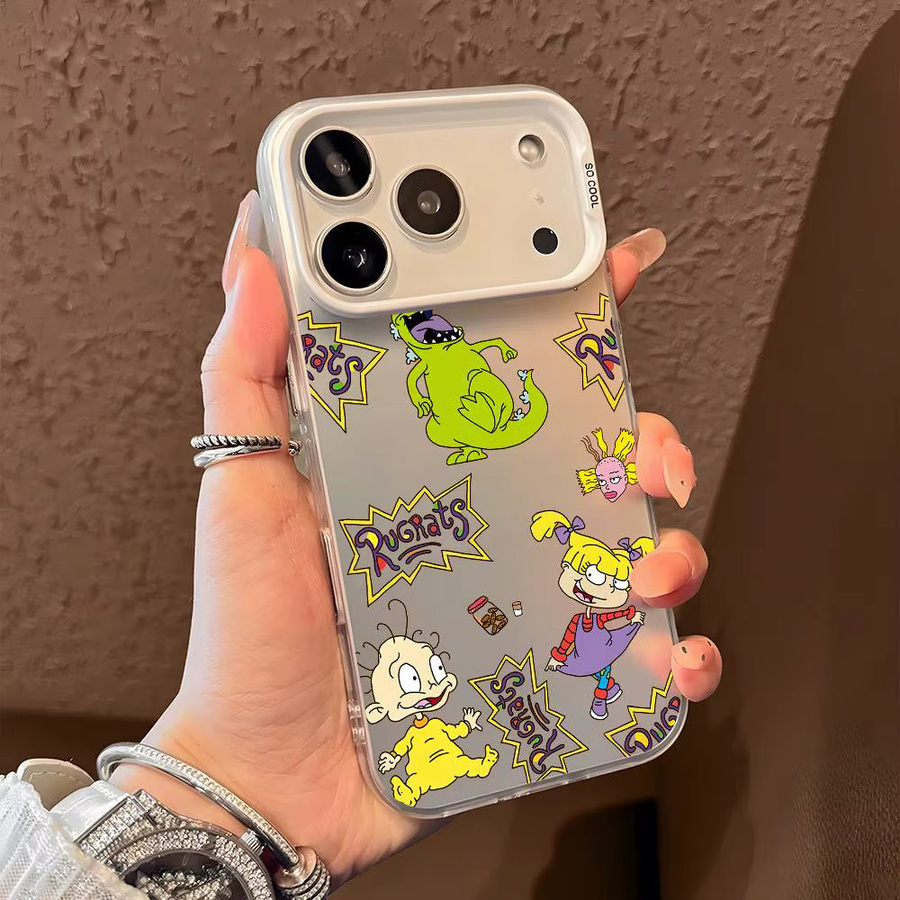 R-Rugrats Cartoon Handyhülle für iPhone 11 bis iPhone 17 Pro Max, mehrfarbig, mattes Laser-Design in Aurora-Optik - Bild 2