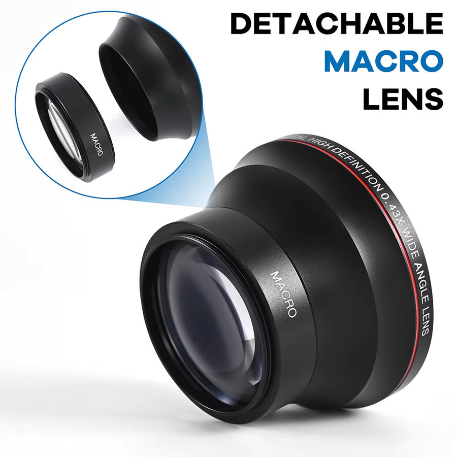 Lightdow Superweitwinkelobjektiv 0,43x für Canon, Nikon und Sony, Filtergröße 55 mm, Schwarz - Bild 4